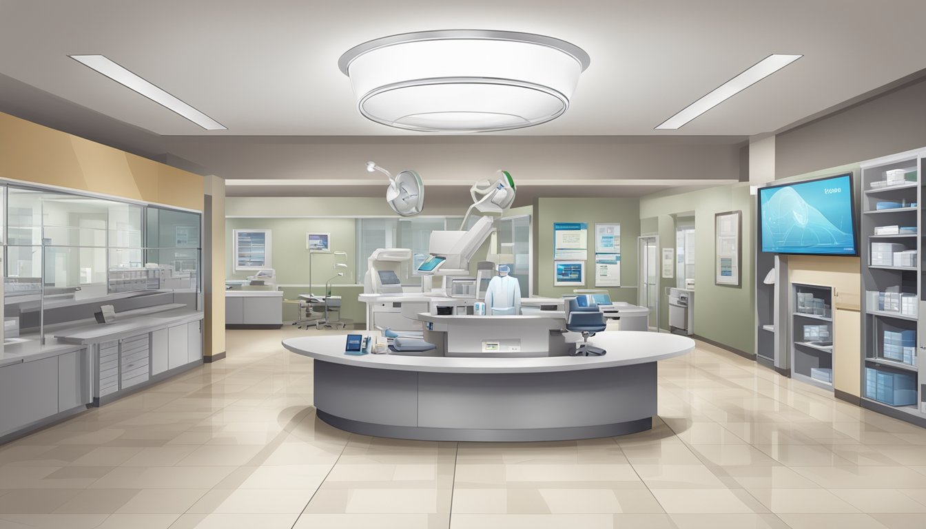 A modern, clean and professional medical center with the name "Healthy Heart Specialist Center" prominently displayed