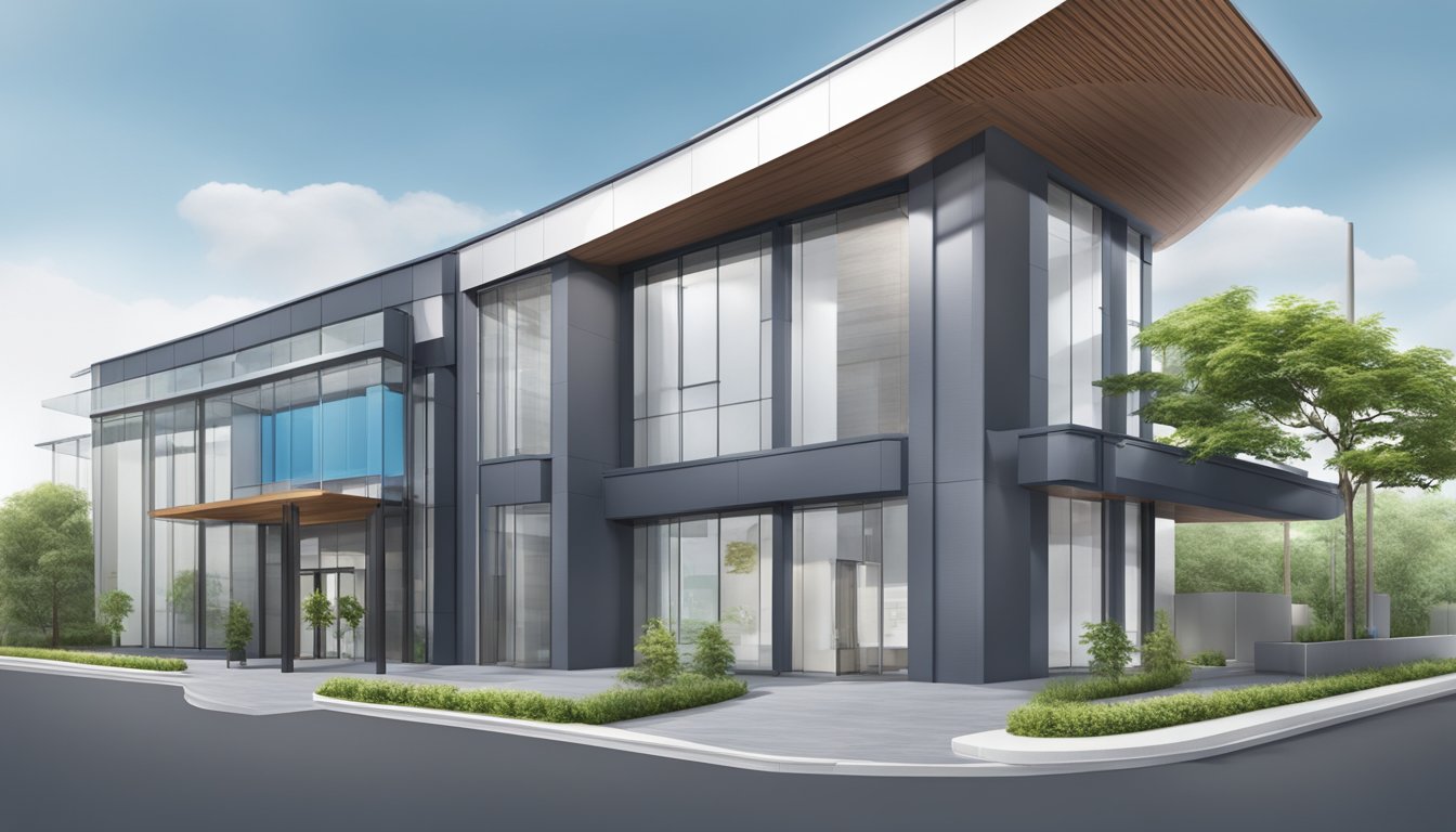 A modern cardiology clinic with the Asian Heart and Vascular Centre signage prominently displayed. The building is sleek and professional, with clean lines and a welcoming entrance