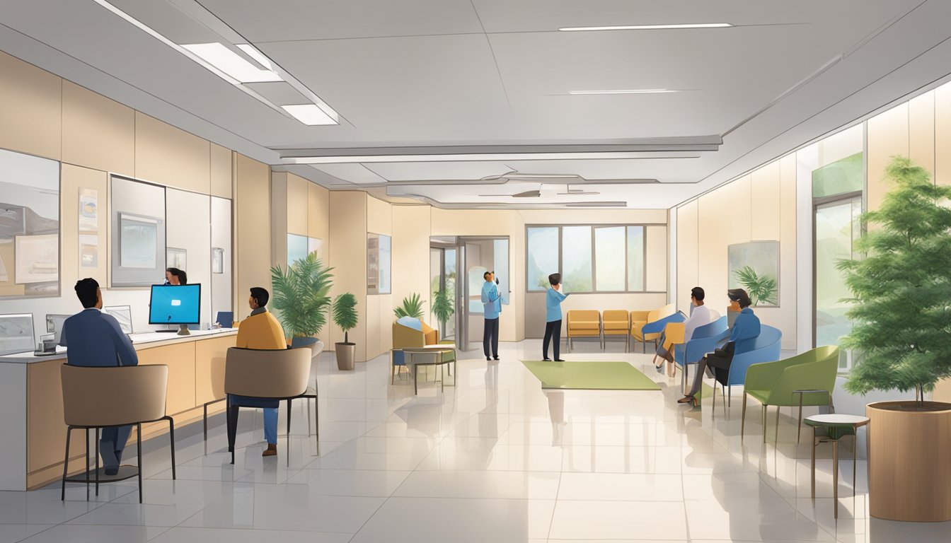 Patients fill the modern waiting area at StarMed Specialist Centre. A prominent sign reads "Cardiology Clinic." The atmosphere is calm and professional