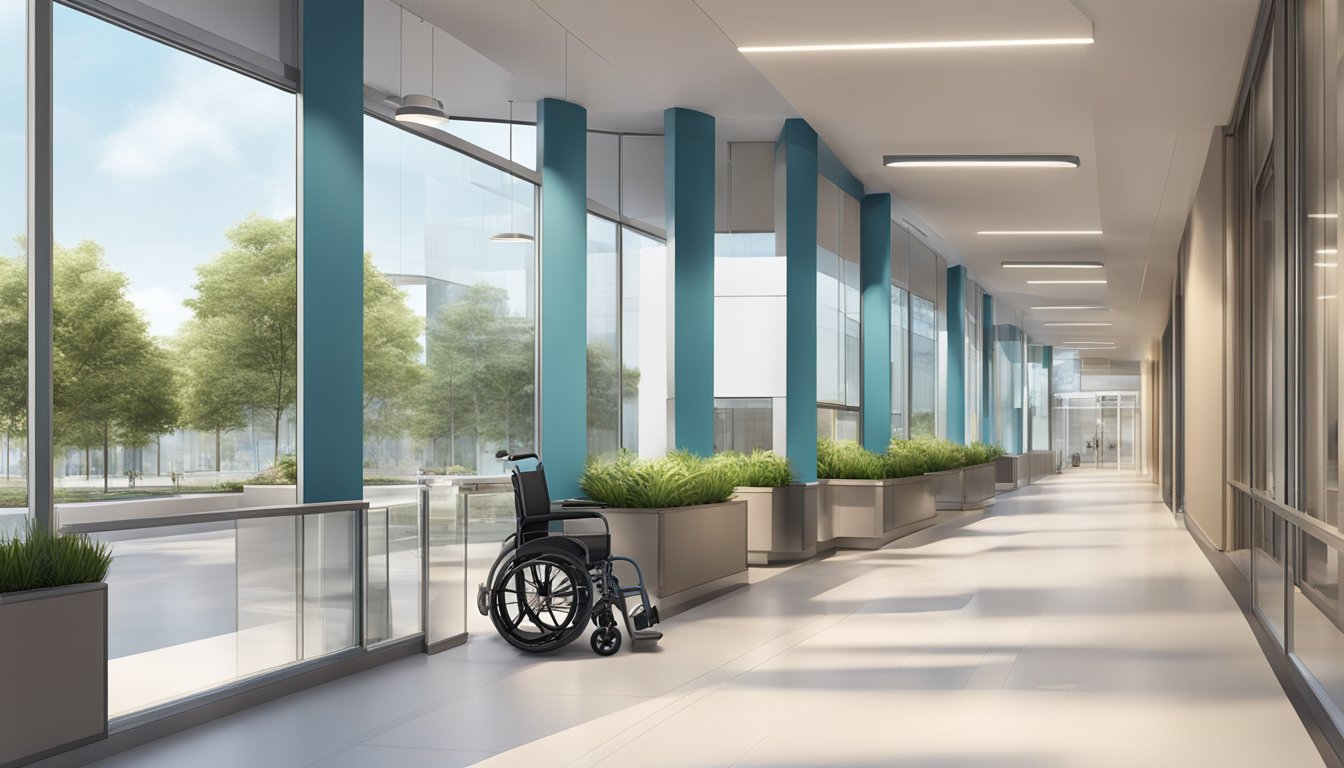 The cardiology clinic is located in a modern building with wheelchair-accessible ramps and clear signage for easy navigation
