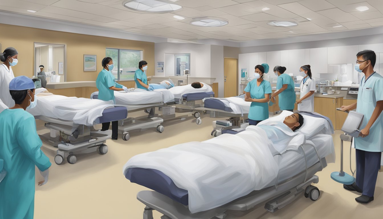 The Raffles Heart Centre bustles with patients and staff, as cardiologists consult and patients undergo tests in the state-of-the-art facility