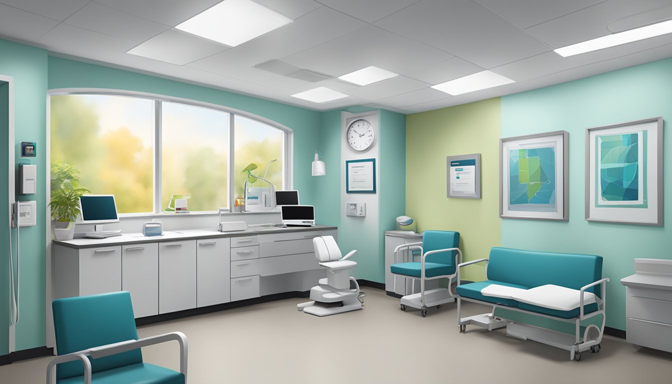 The clinic's modern facilities include exam rooms, diagnostic equipment, and a waiting area. Services offered range from cardiac evaluations to treatment plans