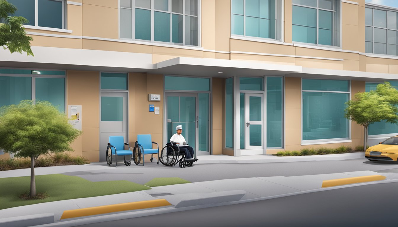The Ruth Kam Heart and Arrhythmia Clinic is easily accessible with a prominent sign and wheelchair ramp