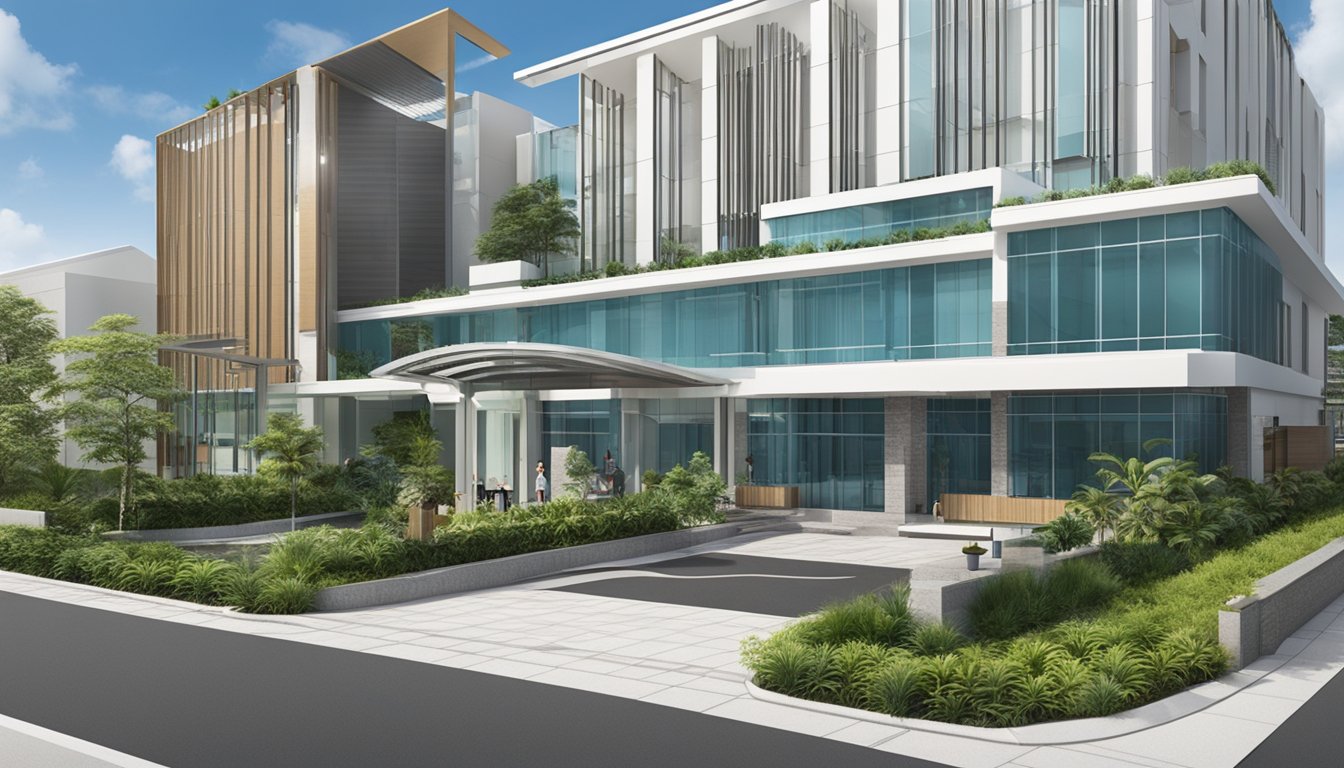 The Cardiac Center Pte Ltd - Cardiology Clinic is easily accessible with a prominent sign and wheelchair-friendly entrance