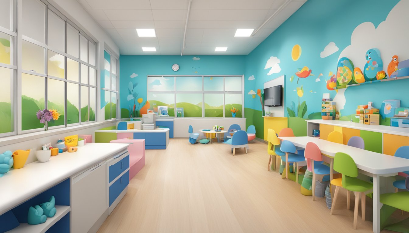 The SBCC Baby & Child Clinic (Cardiology & Paediatric Centre) is a modern and welcoming space with colorful murals, comfortable seating, and state-of-the-art medical equipment