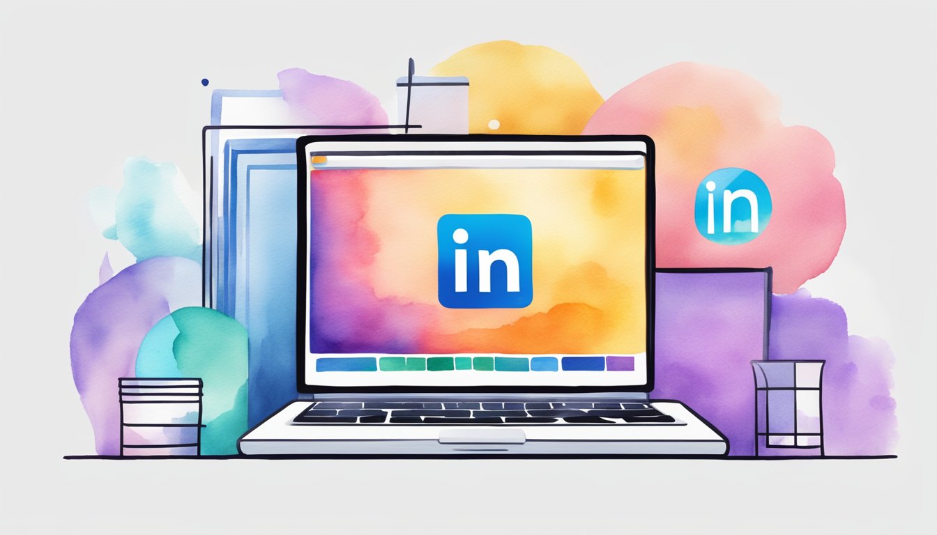 A computer screen displaying "LinkedIn Learning 10 Online Courses for Creative Professionals" with a stylized logo and colorful graphics