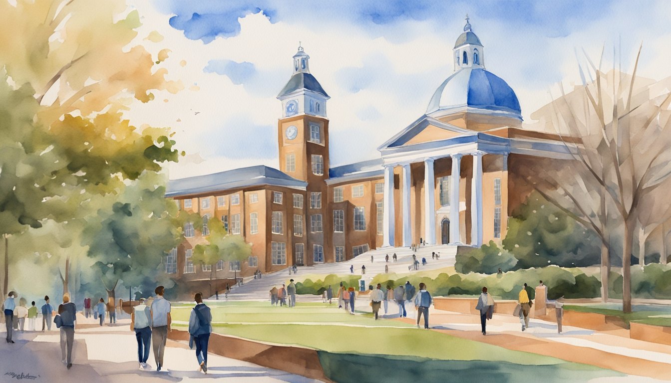 The Kenan-Flagler Business School at UNC Chapel Hill bustles with students and faculty, with the iconic bell tower looming in the background.</p><p>The campus is alive with energy and academic rigor