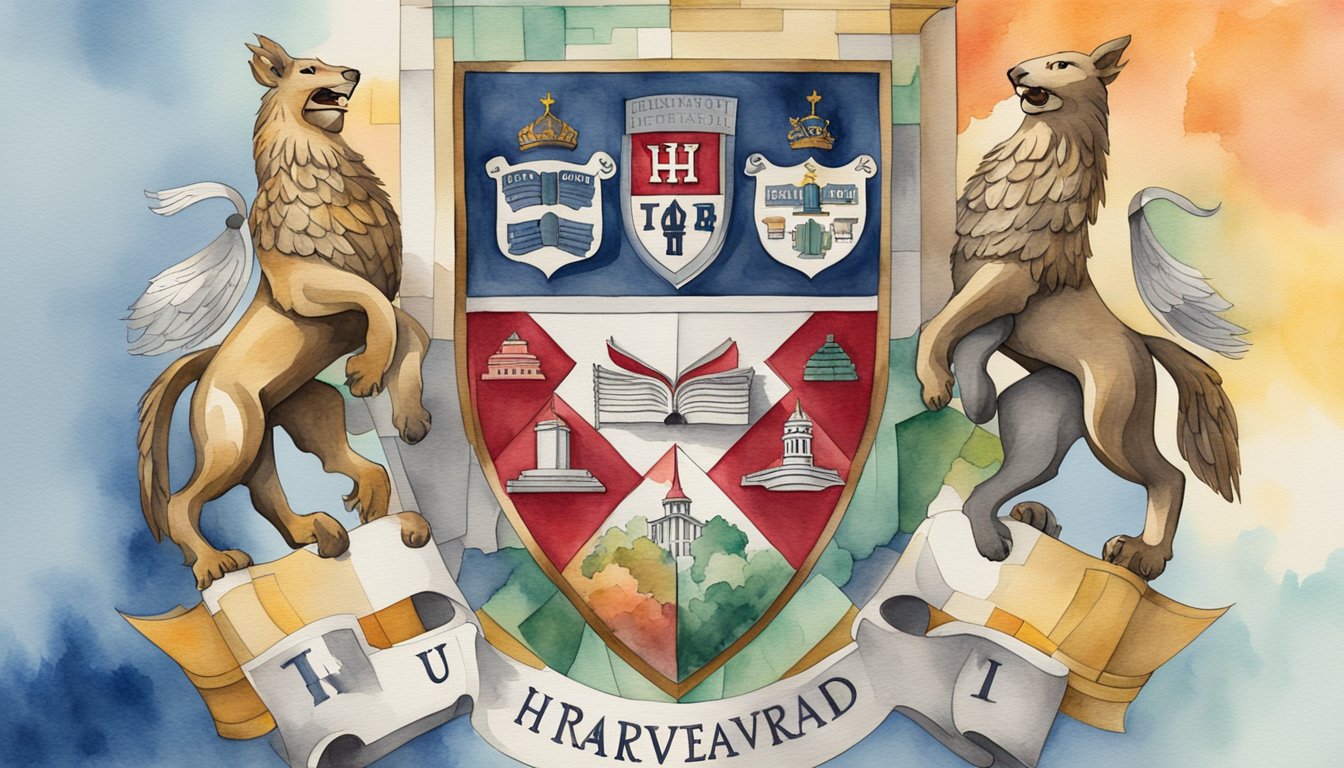 The Harvard University crest displayed above 11 online college names with high graduation rates