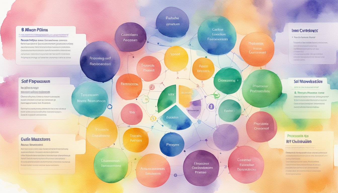 A colorful infographic displaying the course structure and curriculum of 8 top online master's programs in education