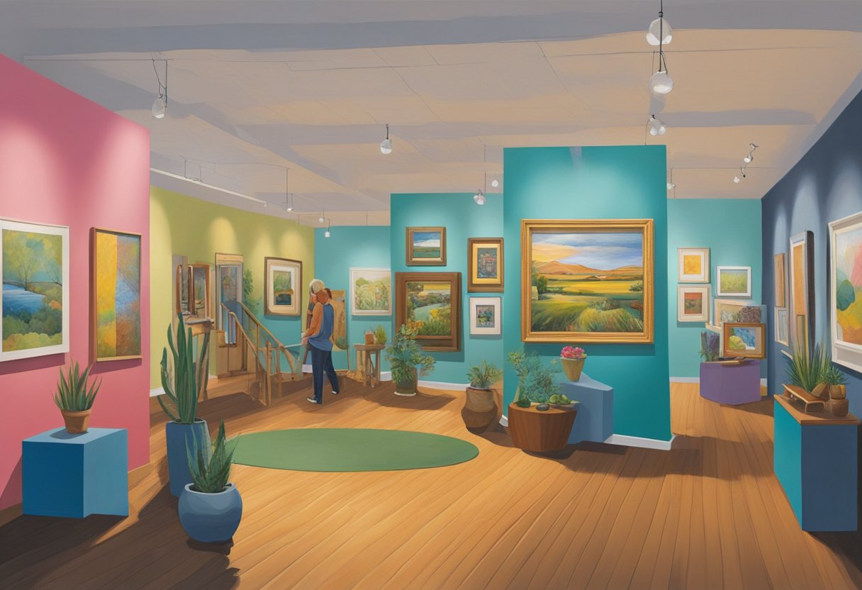 Vibrant art galleries in Ohio's small towns showcase diverse works. Colorful paintings, sculptures, and installations fill the spaces, offering a glimpse into the state's rich artistic culture