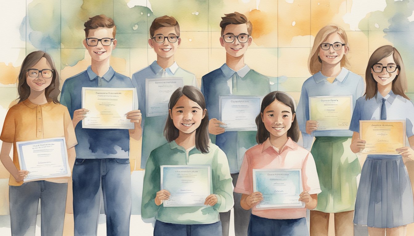 A group of seven STEM students stand proudly with their Barry Goldwater Scholarship certificates, representing their achievements in science and technology