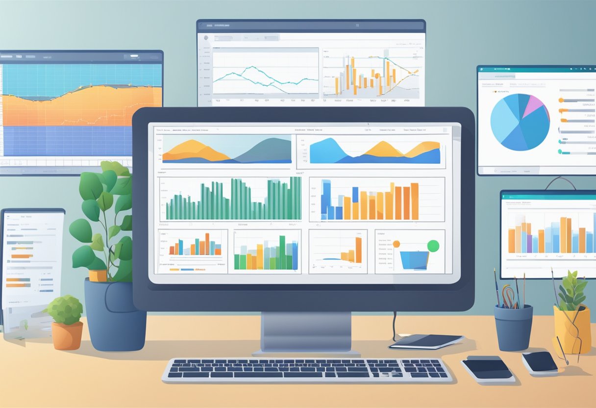 A computer screen displaying real-time monitoring data with alerting tools and graphs