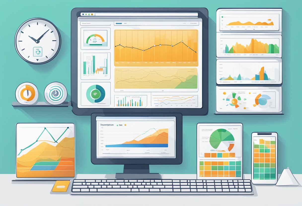 A computer screen displaying various product monitoring tools and performance optimization metrics