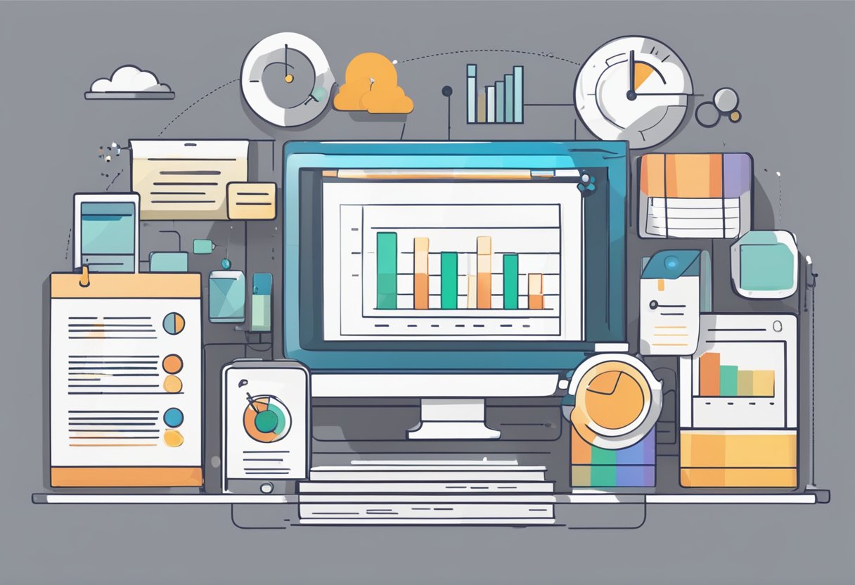 Various products displayed with analytics charts in the background, showing the importance of tracking product mentions