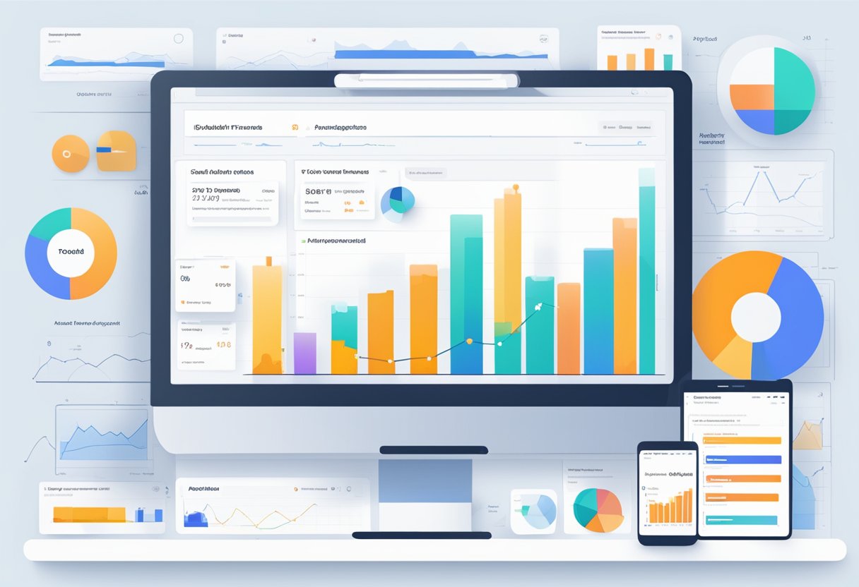 A computer screen displaying Reddit engagement analytics with a graph showing performance trends. Tabs open with automation tools and analysis software