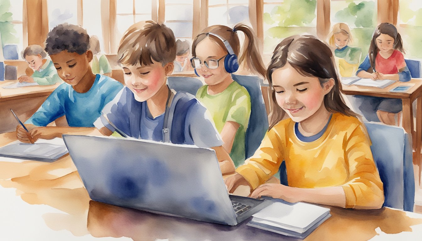 Gifted students engaged in online homeschool programs, using advanced technology and personalized learning tools.</p><p>A diverse group of students, each with their own unique interests and abilities, are thriving in this dynamic educational environment