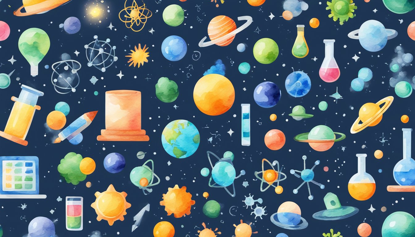 Bright, colorful icons of various science subjects fill the screen.</p><p>Engaging animations and interactive features bring learning to life