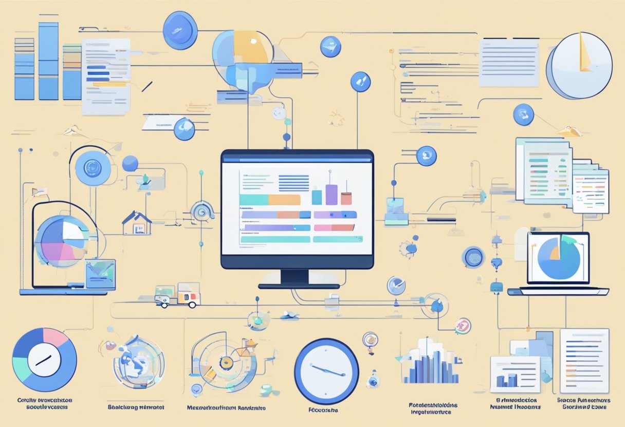 Analytics tools track product mentions' success in business workflows. Data flows into the tools, which analyze and measure the impact of mentions