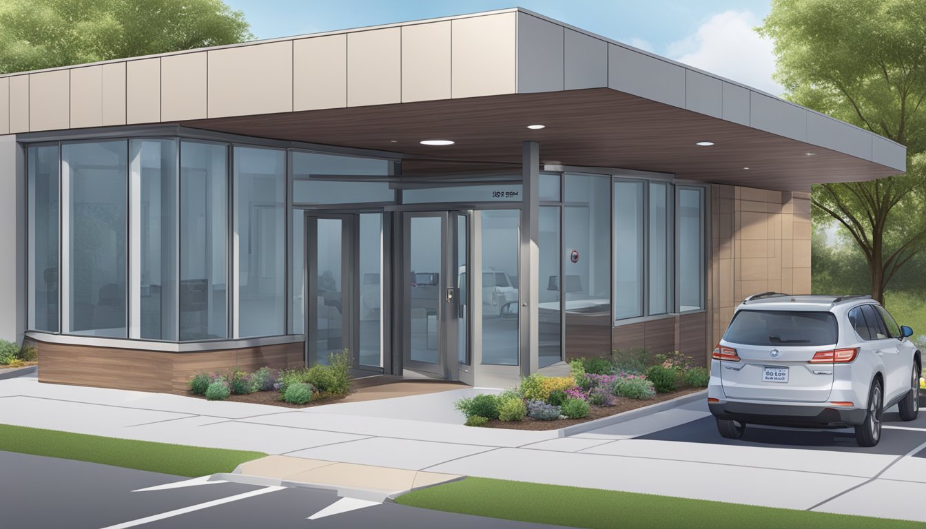 A modern cardiology clinic with wheelchair-accessible entrance, ample parking, and clear signage