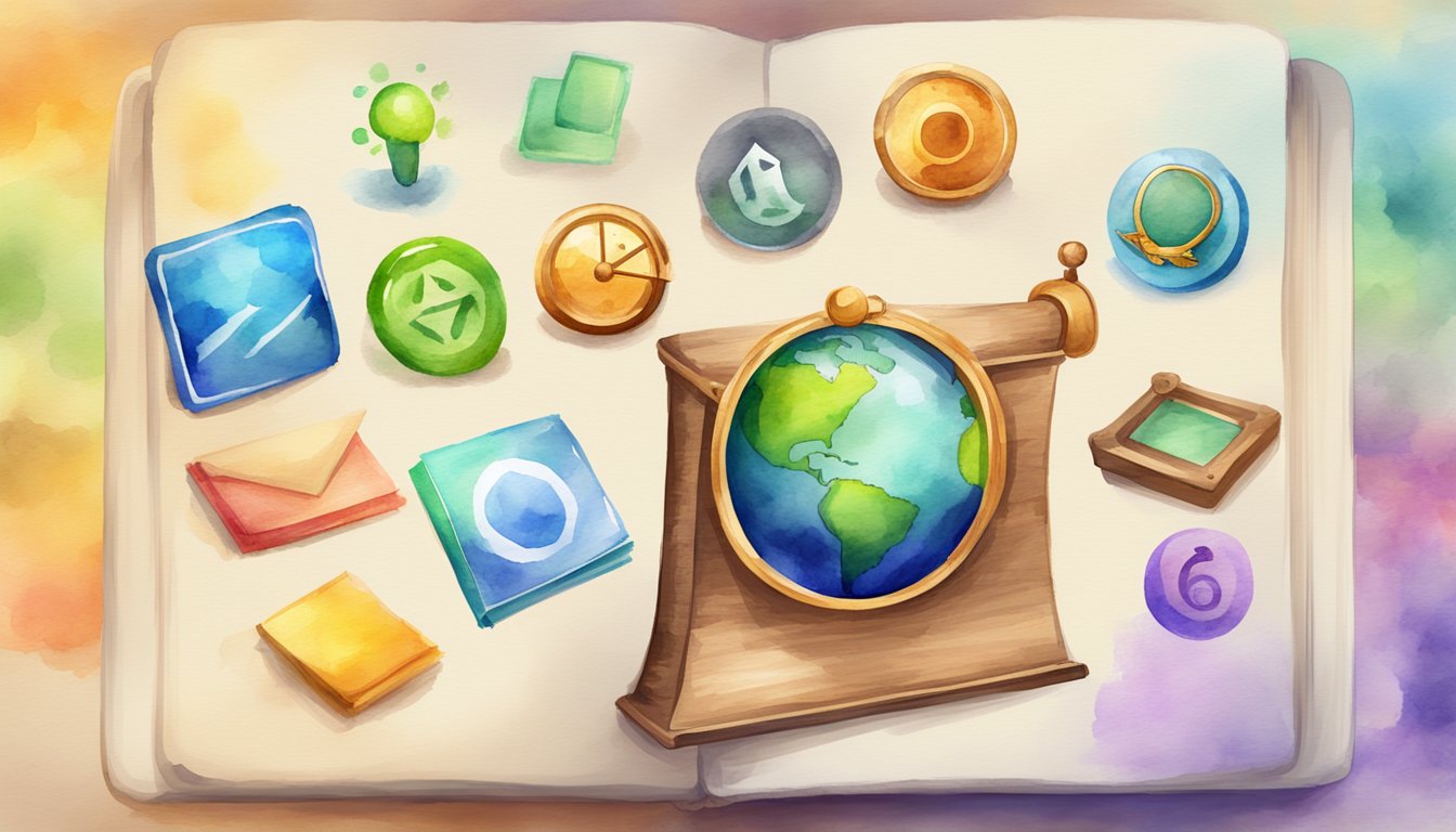 A collection of six educational apps for learning history, displayed on a digital device with colorful icons and engaging graphics