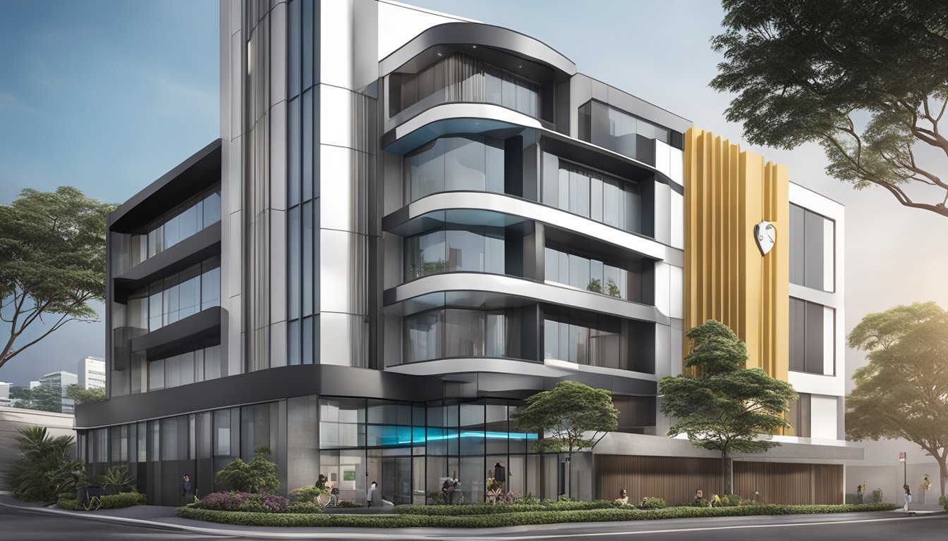 The exterior of Charles Toh Clinic Pte Ltd, a modern cardiology clinic with a sleek, professional facade and signage