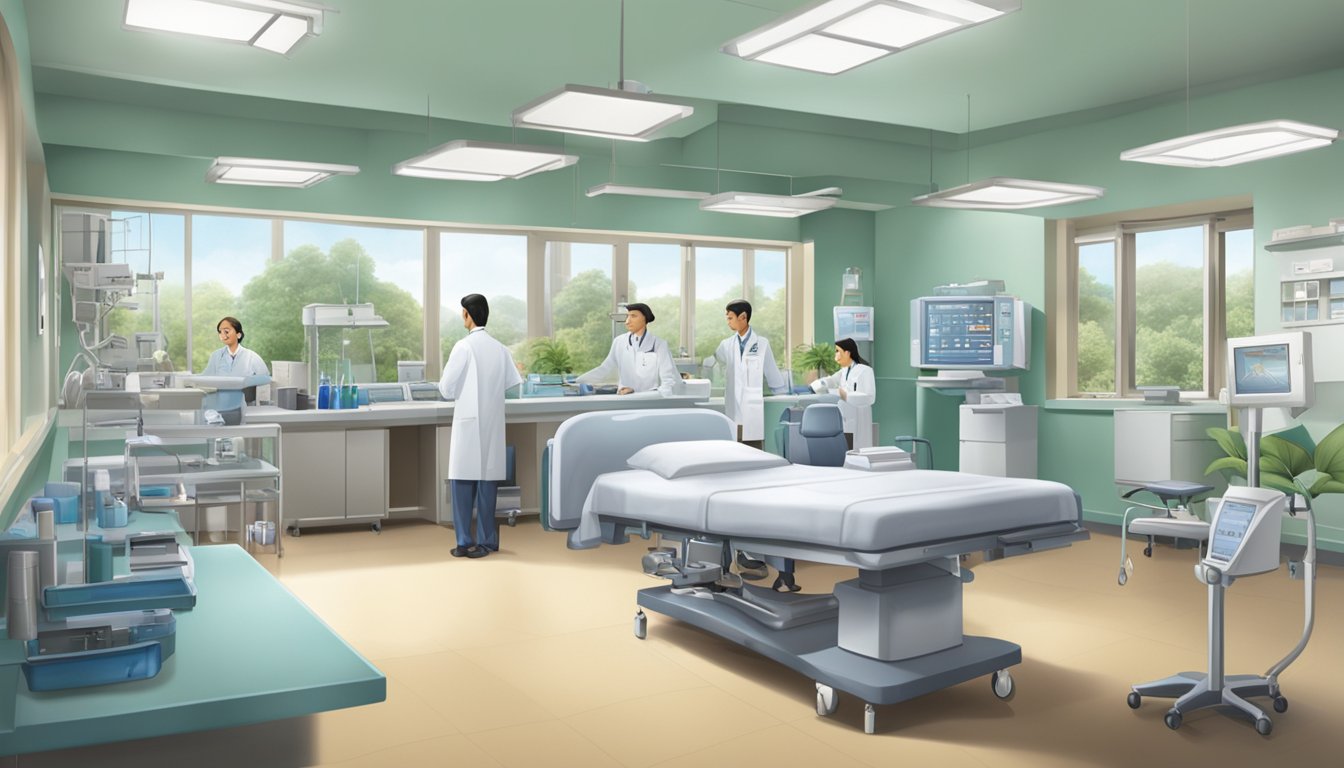 The bustling cardiology clinic, adorned with medical equipment, welcomes patients seeking expert care from Dr. Charles Toh