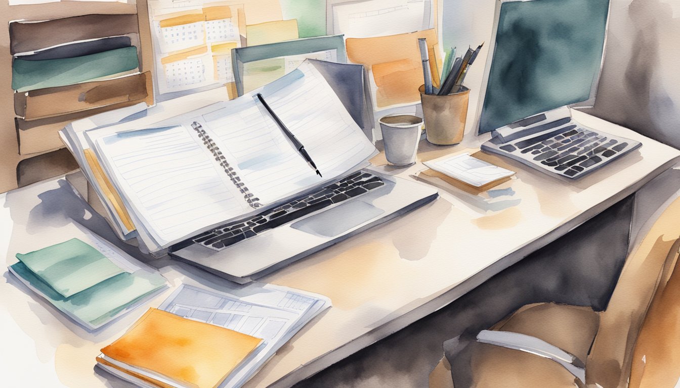 A desk with open folders, a laptop, and a checklist.</p><p>A pen hovers over a transfer application form.</p><p>A calendar on the wall marks important dates