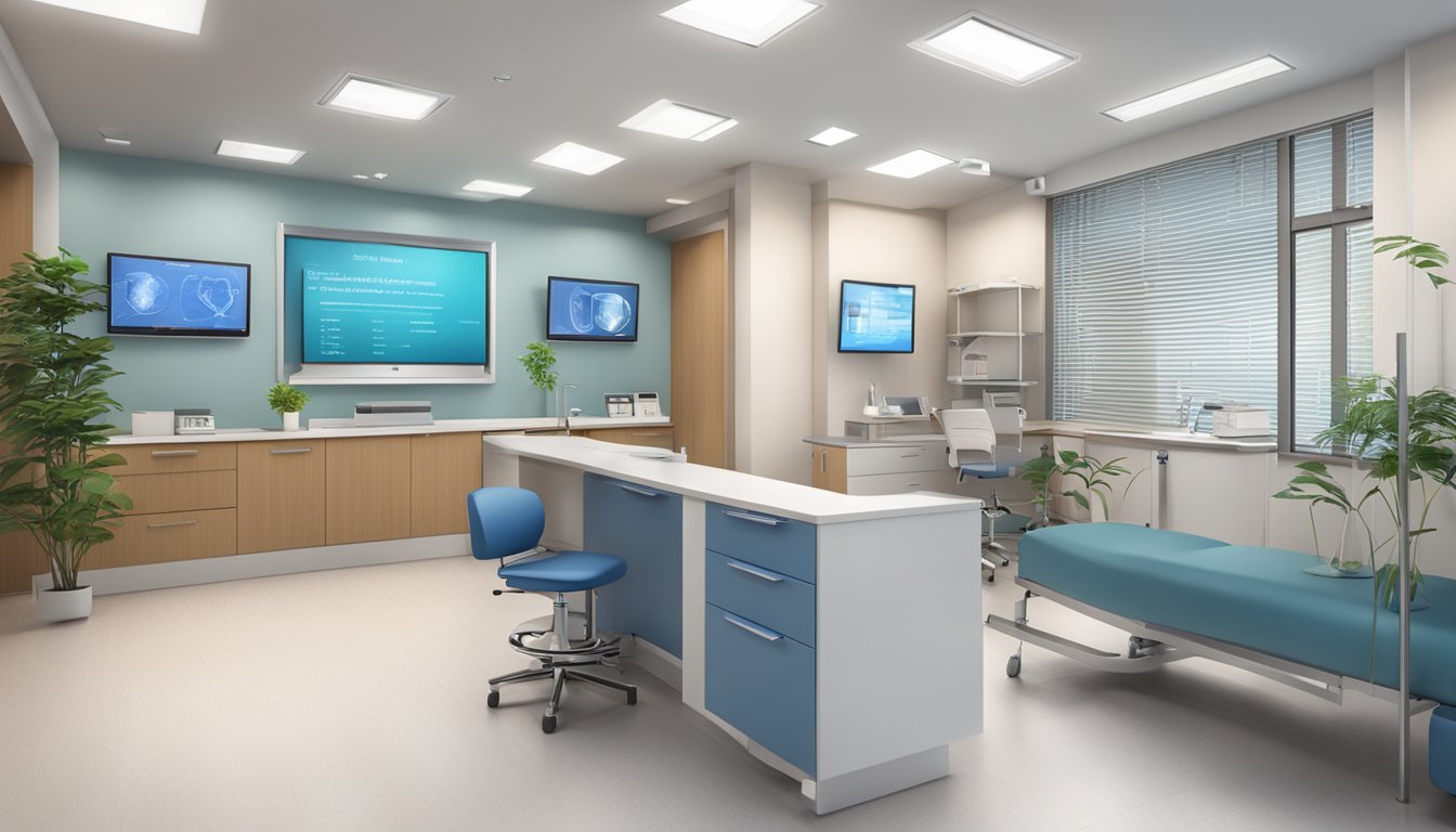 A modern, sleek cardiology clinic with the name "Dr Yong Thon Hon - Forte Cardiology Clinic | SG Cardiologist" prominently displayed