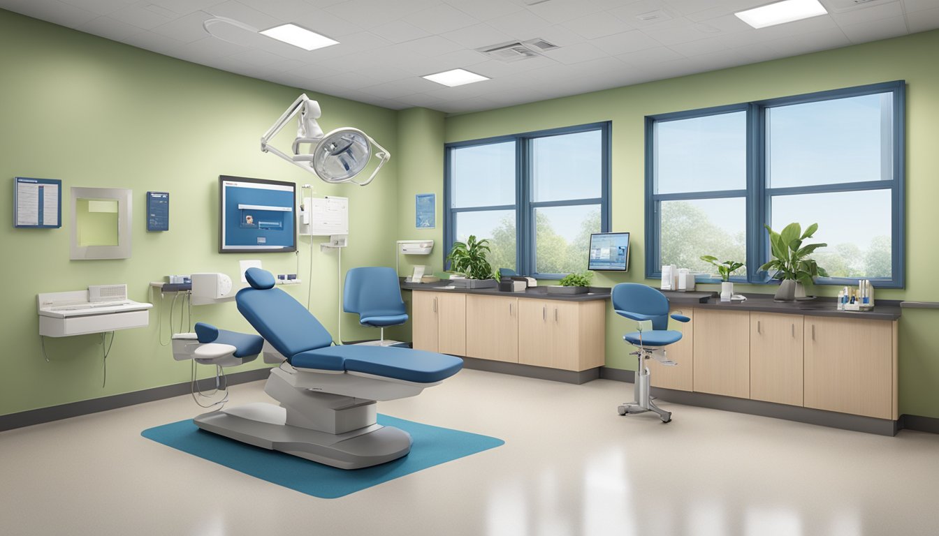 The clinic's modern facilities feature state-of-the-art equipment. A reception area welcomes patients, while exam rooms offer privacy and comfort. The cardiology clinic provides comprehensive services for heart health