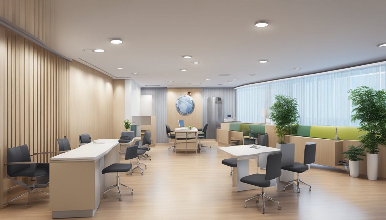A modern, sleek cardiology clinic with the name "Dr. Richard Ng A L- Cardiology Clinic Pte Ltd" prominently displayed