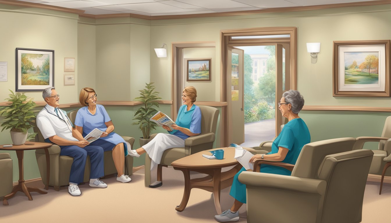 Patients fill the waiting room at Royal Healthcare's Cardiology Clinic, seated in comfortable chairs and reading magazines. The receptionist greets each visitor with a warm smile