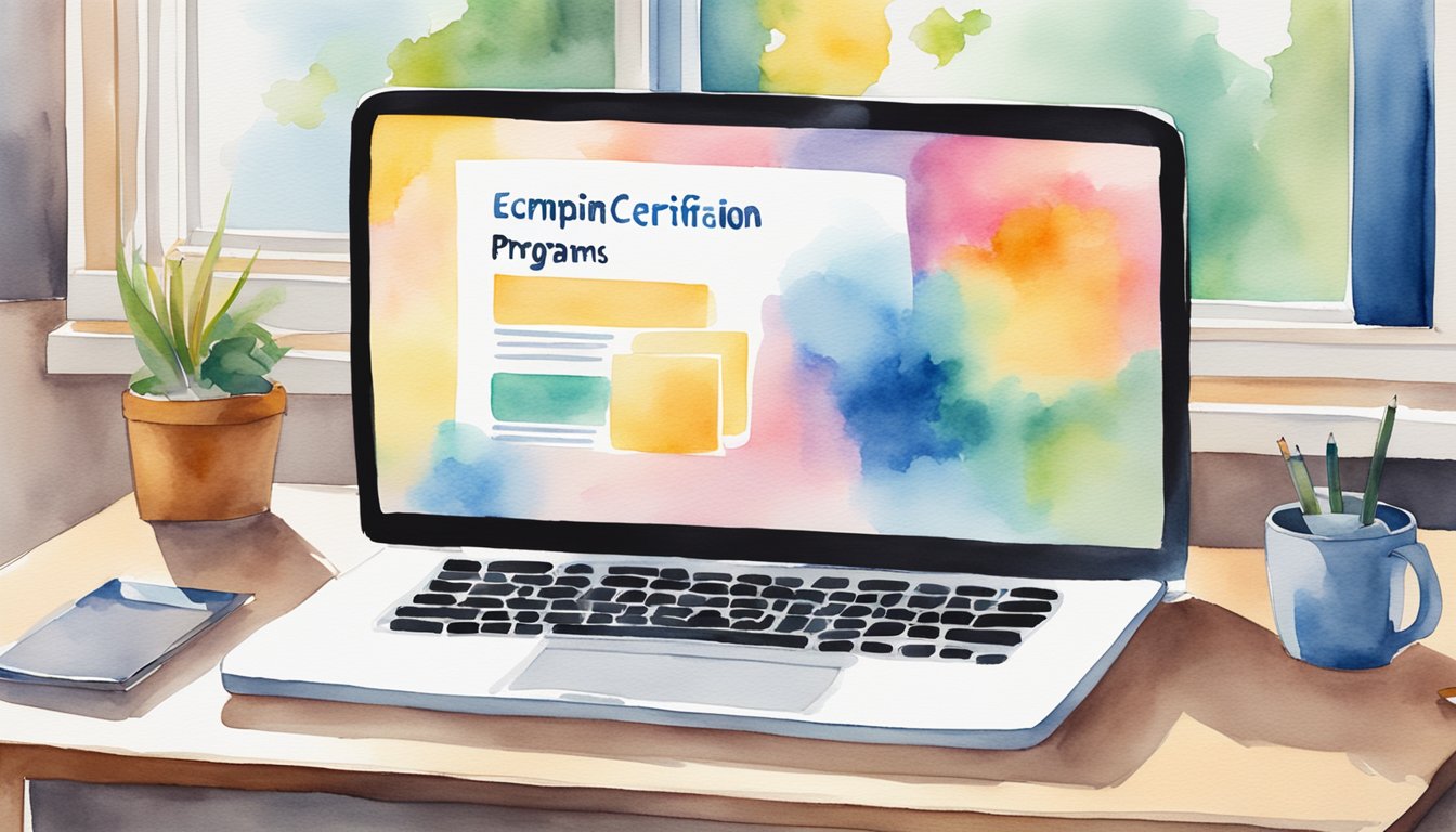 A computer displaying edX 7 Online Certification Programs in Education