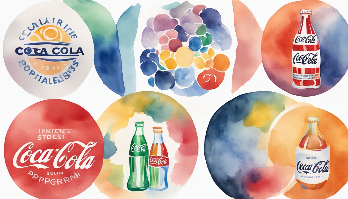 A group of seven Coca-Cola Scholars Program logos arranged in a circle, with each logo representing a different scholarship opportunity for college students