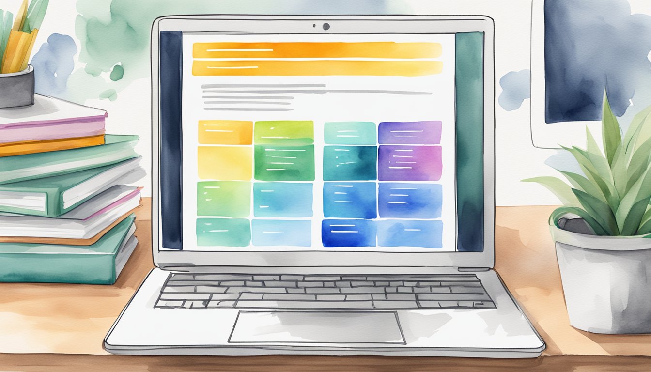 A laptop displaying a UX/UI design course webpage with 8 online college program options for career changers.</p><p>Multiple tabs open for research