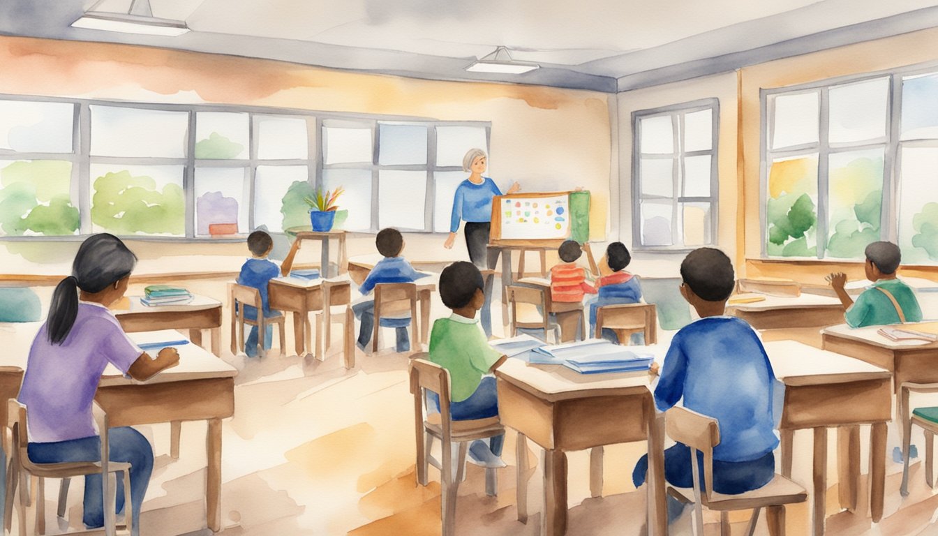 A classroom setting with diverse learning materials and tools for special education training.</p><p>A teacher training program in progress with educators engaged in interactive learning activities