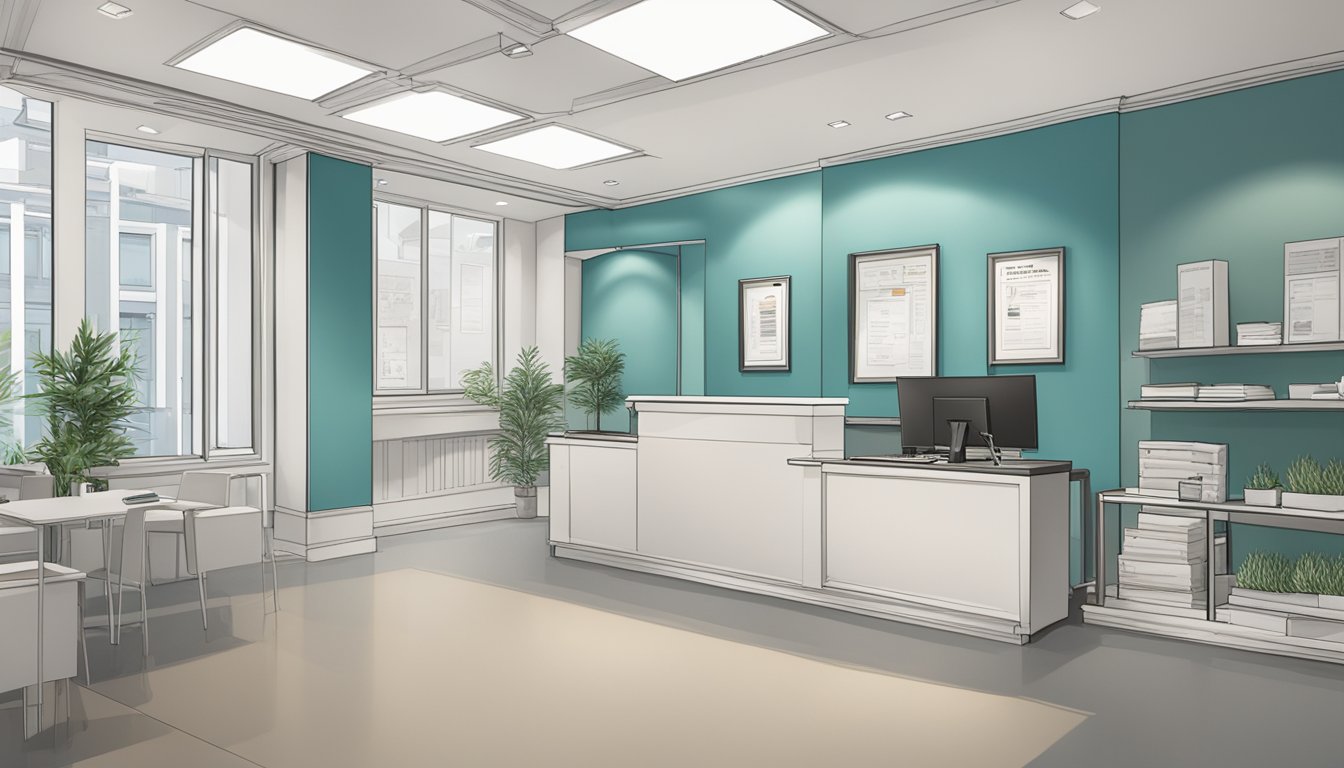 A modern medical clinic with the sign "Dr Rohit Khurana - The Harley Street Heart & Vascular Centre | SG Cardiologist" displayed prominently