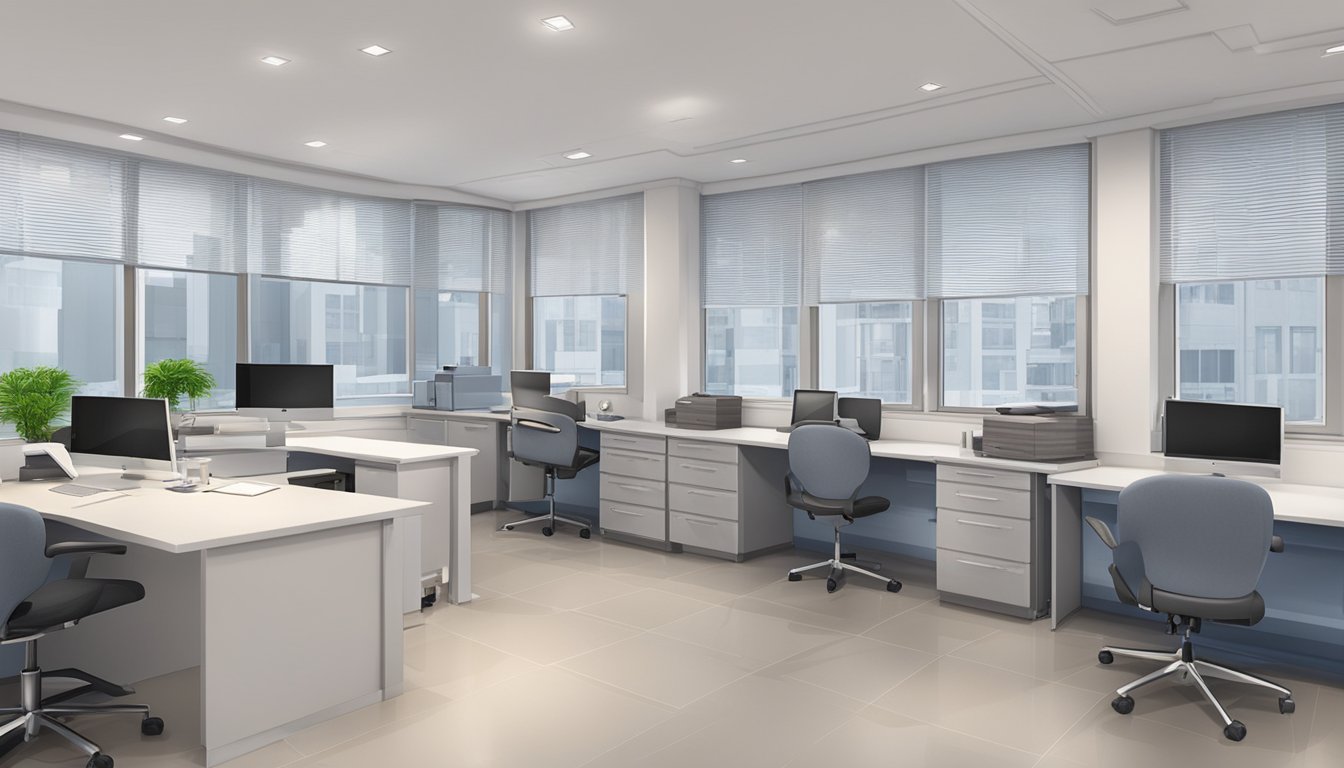 A modern, professional medical office with the name "Dr Rohit Khurana - The Harley Street Heart & Vascular Centre | SG Cardiologist" displayed prominently