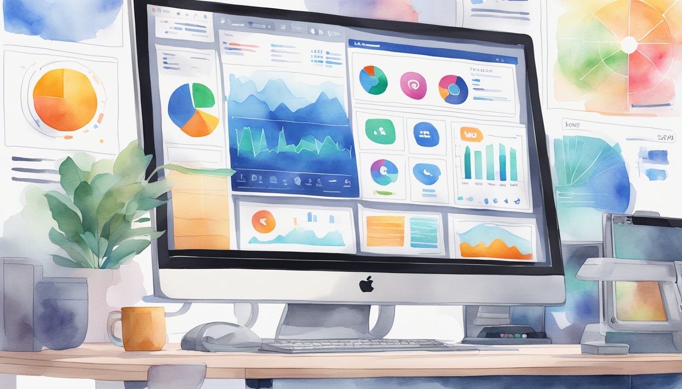 A computer analyzing social media posts, surrounded by graphs and charts.</p><p>A portfolio with machine learning projects displayed on a desk