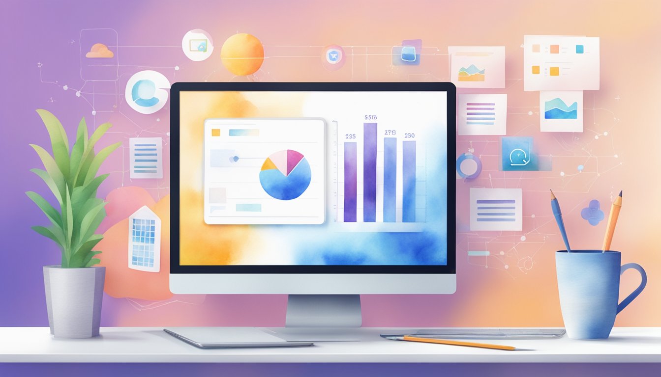 A computer screen displaying "Springboard 11 Best Online Bootcamps for Data Science" with a graph showing increasing data skills