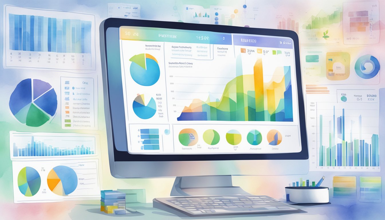 A computer screen displaying healthcare data analytics projects with charts, graphs, and statistics