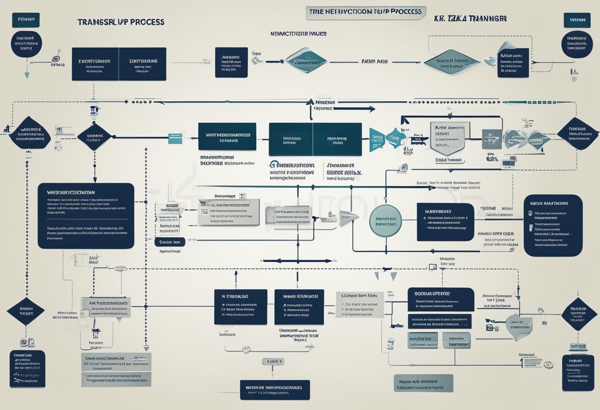 A flowchart of ZK-Rollup process, with labeled steps and arrows showing data transfer and verification