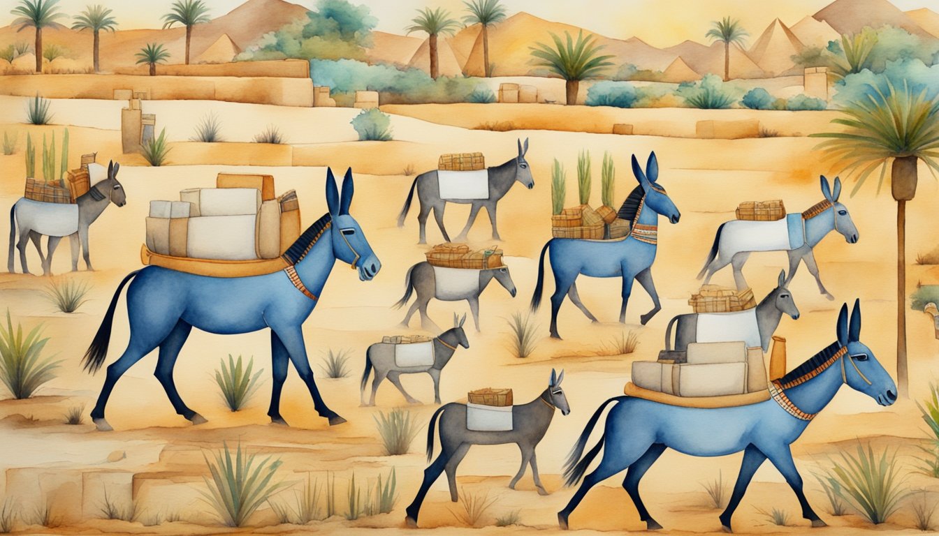 Egyptian hieroglyphs show donkeys as vital to the economy.</p><p>Symbols of donkeys carrying goods and working in fields