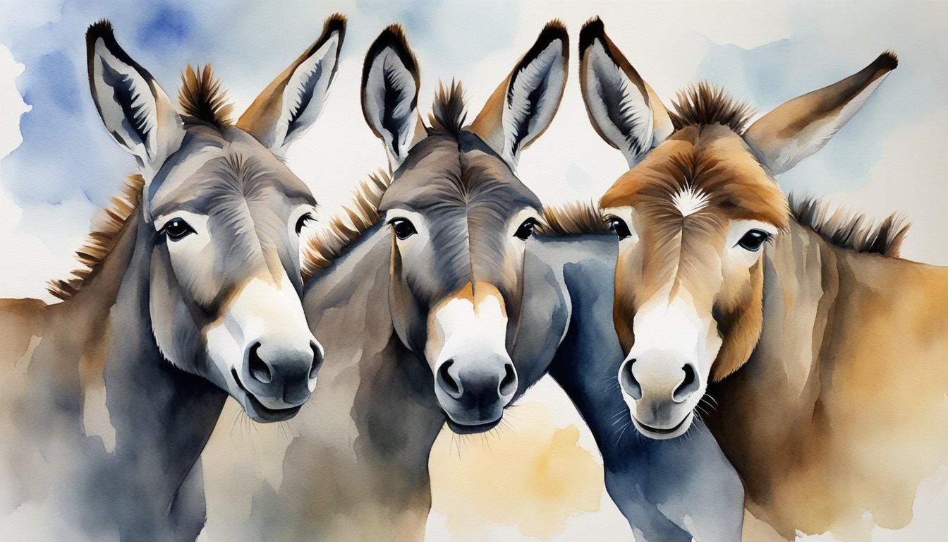 A group of donkeys stands together, displaying clear hierarchy and strong bonds.</p><p>They interact with each other in a unique social structure, showcasing their fascinating relationships