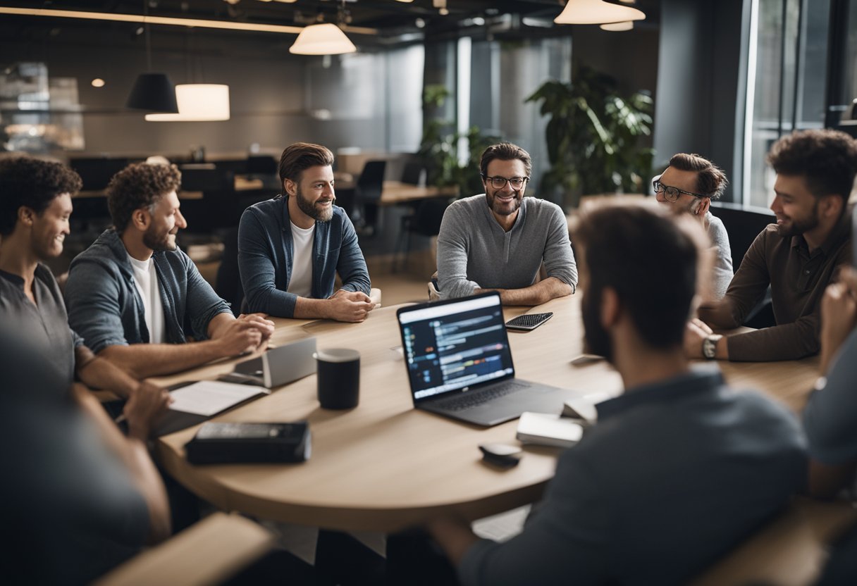 A group of developers and community members gather to discuss and implement Zk-Rollups and Zk-SNARKs, sharing insights and collaborating on adoption strategies