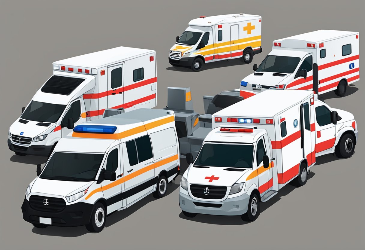 Ambulância Básica: Guia Essencial para Atendimento de Emergências 8 A fleet of basic ambulances being maintained and managed