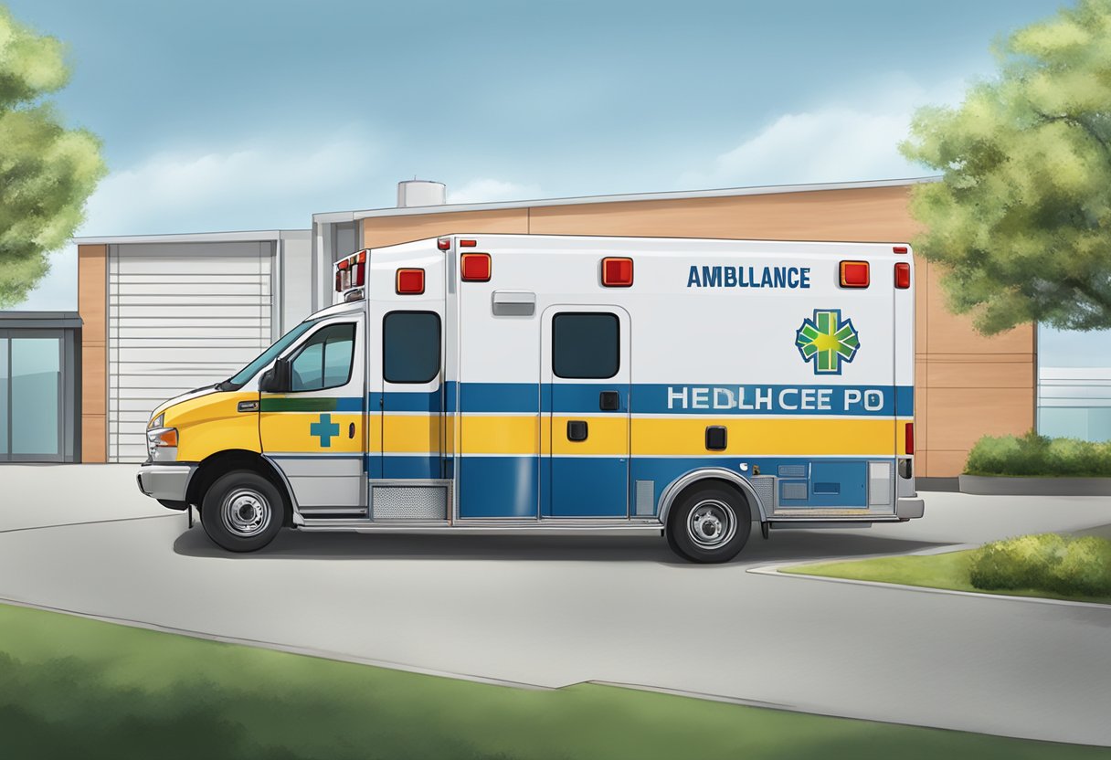 Ambulância Básica: Guia Essencial para Atendimento de Emergências 9 A basic ambulance parked outside a healthcare training facility