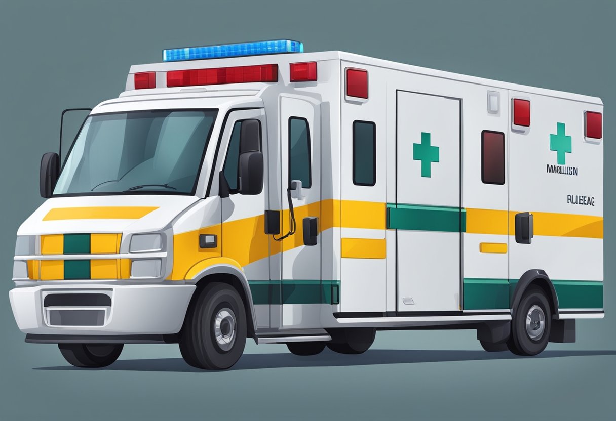 Ambulância com UTI: Cuidado Intensivo Móvel para Emergências 4 An ambulance with essential medical equipment for mobile ICU operation