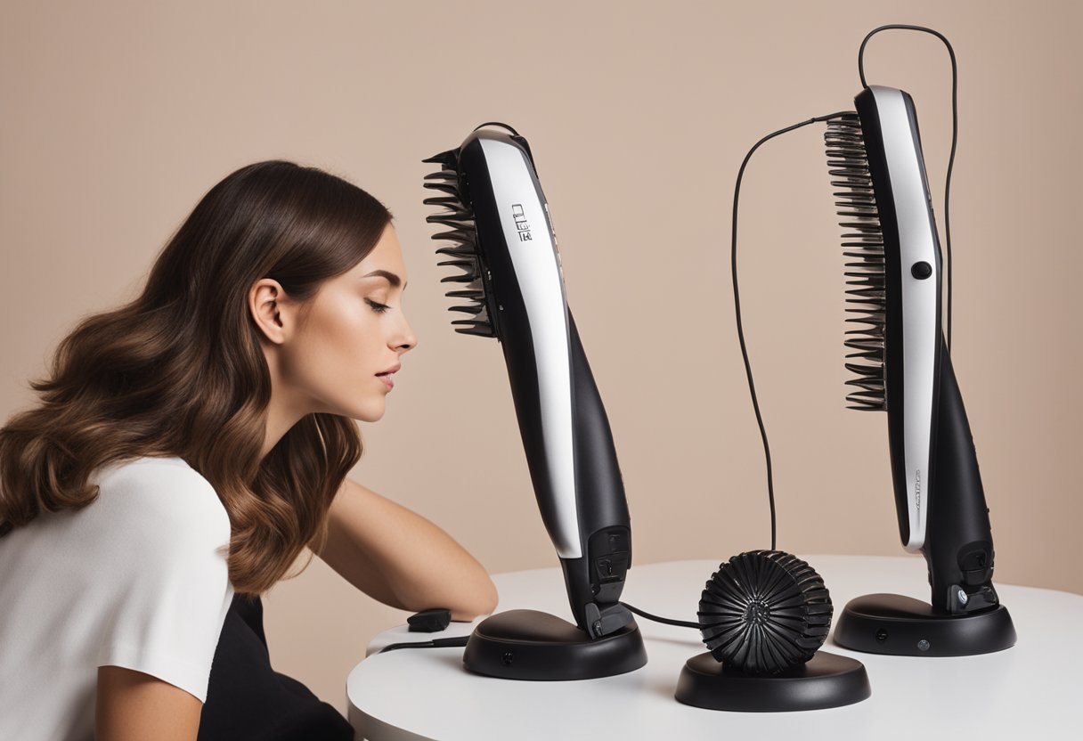 A hair styler tool with multiple heat settings, swivel cord, and ceramic plates for smooth styling. LED display and auto shut-off feature for safety