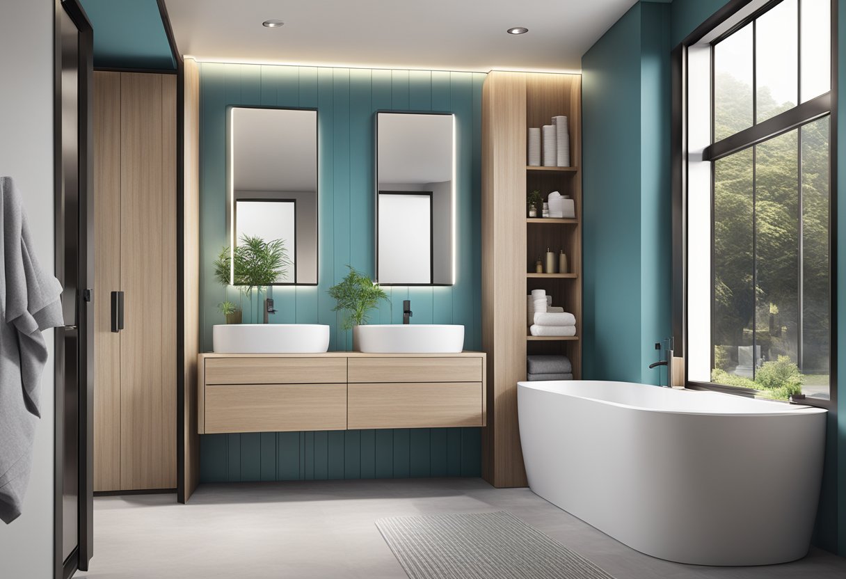 Comfort-Height Toilets-A modern bathroom with sleek, stylish toilets at a comfortable height, showcasing their top features