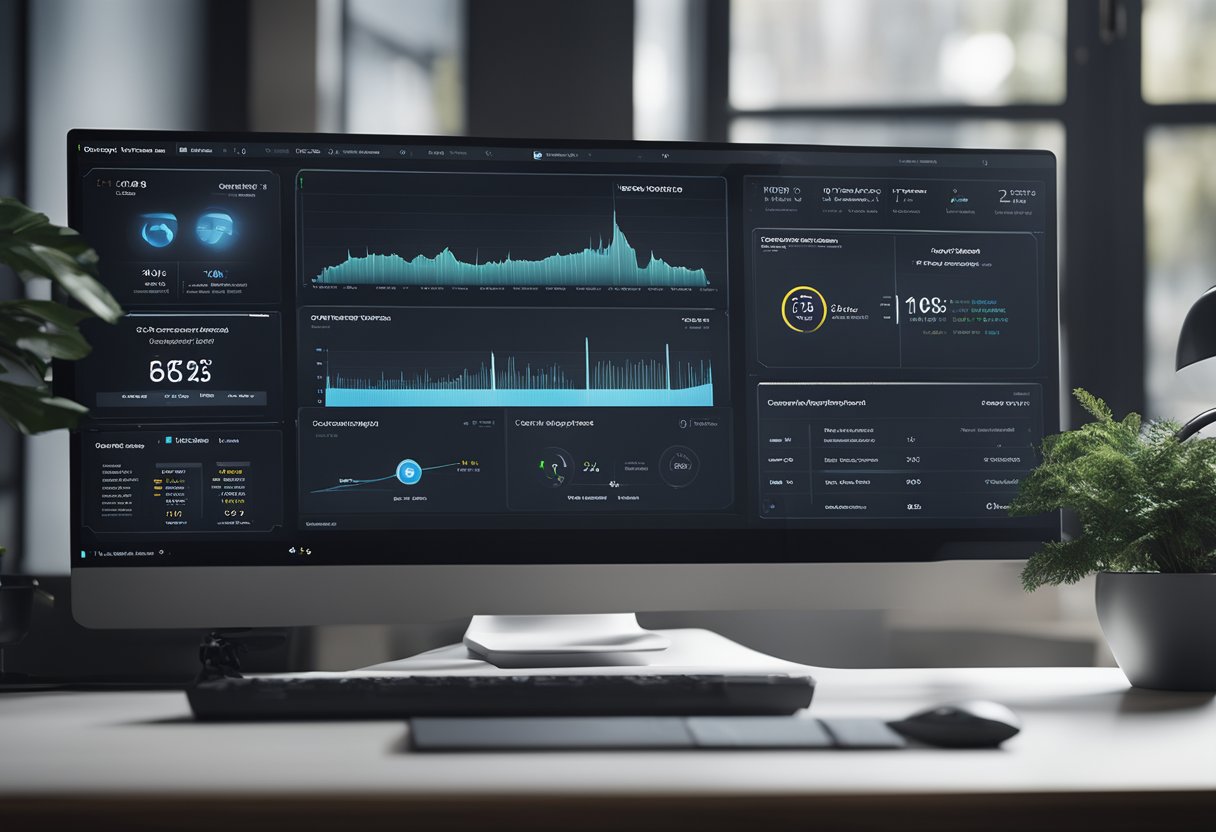 A computer screen displaying CRM data while call center software is being optimized